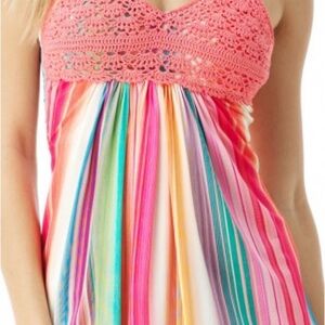 Sky Colorful Crochet Top Dress-Size XS NWT